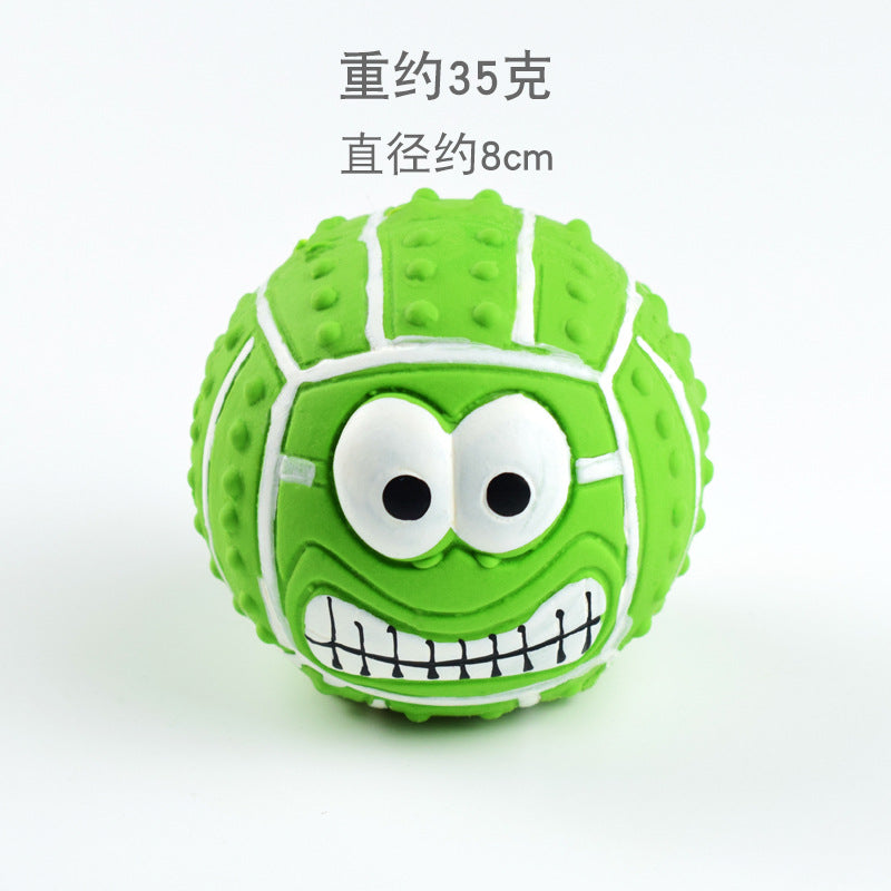 Latex Dog Chew Toy - Squeaky Rubber Football Ball