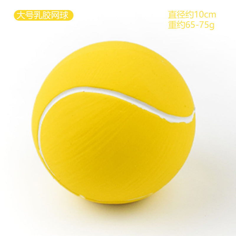 Latex Dog Chew Toy - Squeaky Rubber Football Ball